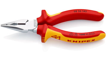 Kleště kombinované úzké ploché 145mm, izolované 1000 V, Knipex 0826145 Kleště kombinované úzké ploché 145mm, izolované 1000 V, Knipex 0826145