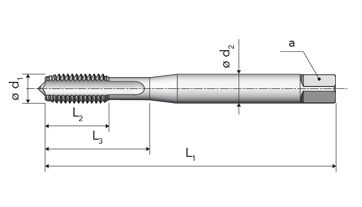 Závitník strojní DIN 371/C M5 6HX HSSE/nitridovaný, A43 NITR (1)