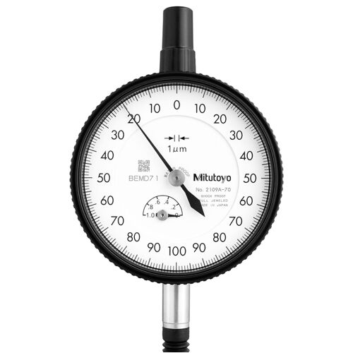 Úchylkoměr číselníkový analogový s očkem 1/0,001mm, nárazuvzdorný, IP64, ISO (MITU-2109A-7