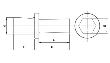 Šestihranný protlačovací nástroj, šestihran 8 mm, stopka 8 mm, TiN (1)