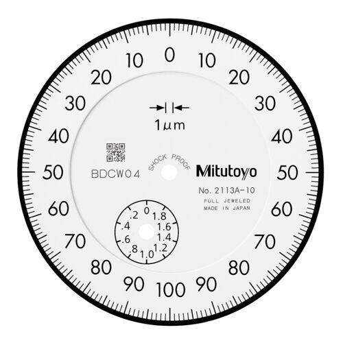 Úchylkoměr číselníkový analogový 2/0,001mm, nárazuvzdorný, ISO (MITU-2113AB-10)
