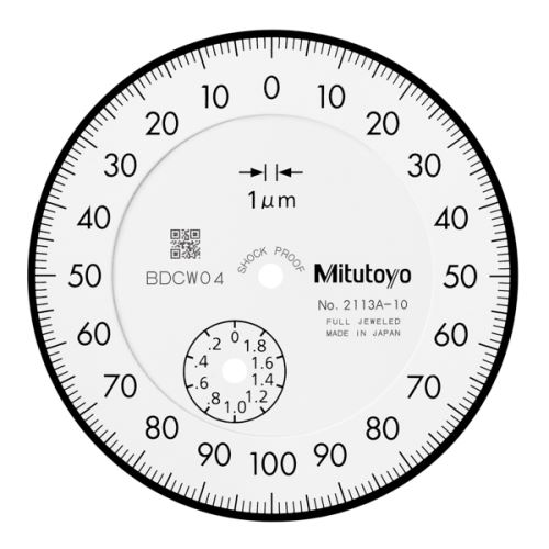 Úchylkoměr číselníkový analogový s očkem 2/0,001mm, nárazuvzdorný, ISO (MITU-2113A-10)