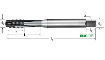 Závitník strojní DIN 371/B, 137613 M10 6H HSS-Co/TiB2, Alu