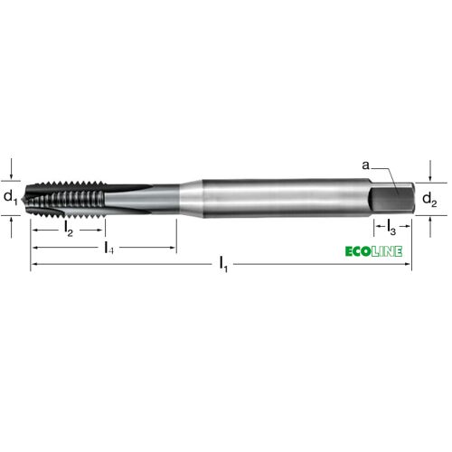 Závitník strojní DIN 376/B, 137613 M16 6H HSS-Co/TiB2, Alu