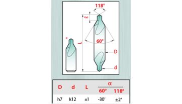 Vrták středicí 60° ASA2 (3/16´´x5/64´´) 4,76x1,98x47 HSS, řada 115, Magafor (2)