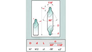 Vrták středicí 60° ASA-C-000 (1/8”x0.020”) 3,17x0,51x31 HSS-E/Red-X, řada 0915, Magafor (1)