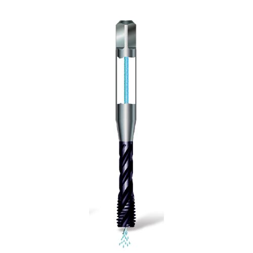 Závitník strojní ve šroubovici DIN 371/45° M8 6HX HSS-E-PM/TiH1,BP70 TiH1,vnitřní chlazení