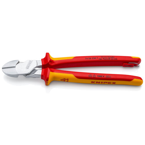 Kleště silové boční štípací 250 mm, izolované 1000 V, Knipex 7406250T