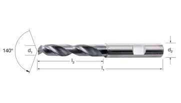 Vrták tvrdokovový GP 3xD, stopka HB, 102732 12,00 VHM/TiAlN (1)