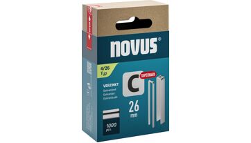 Svorka s úzkým hřbetem C Typ 4/26 mm ST Novus Bal.j. po 1000 ks Svorka s úzkým hřbetem C Typ 4/26 mm ST Novus Bal.j. po 1000 ks