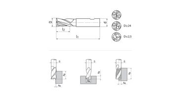 Fréza válcová čelní 5x13x57, Z4, DIN 844K, HSSCo8 ,N (1)