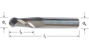 Fréza tvrdokovová rádiusová 2-břitá, stopka HA, 178250 11,00x25x70 VHM, 60 HRC Fréza tvrdokovová rádiusová 2-břitá, stopka HA, 178250 11,00x25x70 VHM, 60 HRC