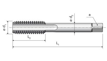 Závitník ruční sadový levý DIN 352/A I. M14 HSS A1 LH ROUGHING (1)