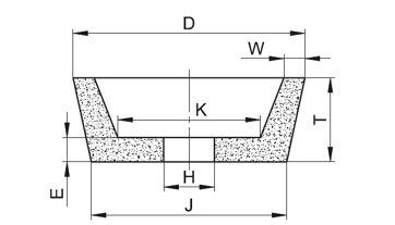 Brusný kotouč T11 100/71x40x20/8-10mm 89A 46 J5 AV53 (1)
