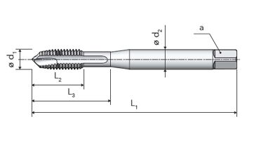 Závitník strojní s lamačem DIN 371/B M3 6HX HSS-E-PM/TiH1, P15 TiH1 (1)