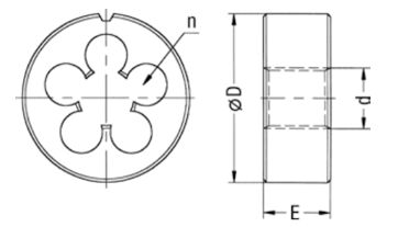 Závitové očko M18x1,5 6g, pravý závit, HSS, spirálový náběh, lapované, pro mosaz, průměr (1)