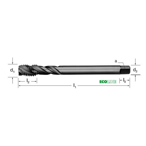 Závitník strojní DIN 374/C, šroubovice 40°, 135680 M8X0,75 6H HSSE-V3/vaporizovaný, Inox