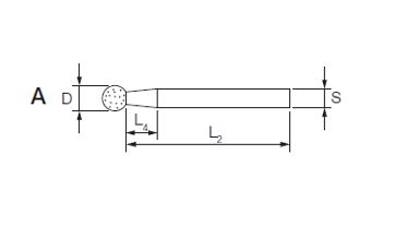 Brusné tělísko kulové CBN, BKU-A 1,0/3mm, zrno B126, PFERD 453040 1,0 (2)