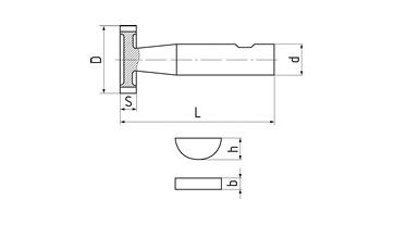 Fréza pro drážky úseč. per 10,5x3x50, Z6, DIN 850, HSSCo5 ,N (1)