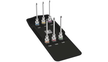 Sada šroubovákových hlavic dlouhá s přidržovací funkcí, Torx 1/2" 6 ks, Wera 004211 Sada šroubovákových hlavic dlouhá s přidržovací funkcí, Torx 1/2" 6 ks, Wera 004211