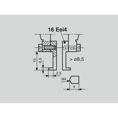 16 Eei 4 Měřicí dotek pro měření vnitřních rozměrů (4 x 2.5 mm)