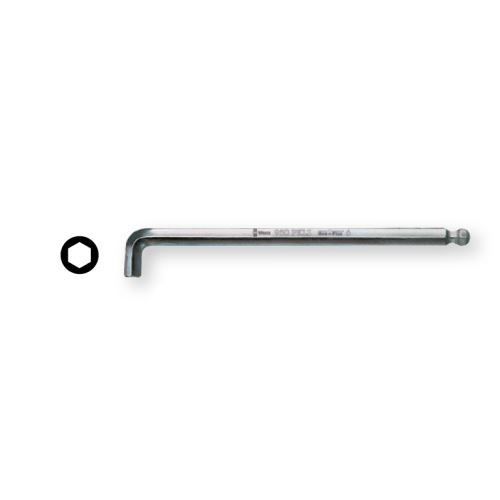 Klíč zástrčný imbus šestihranný 1,5mm, délka 90mm, chromovaný, s kuličkou, WERA, 022040