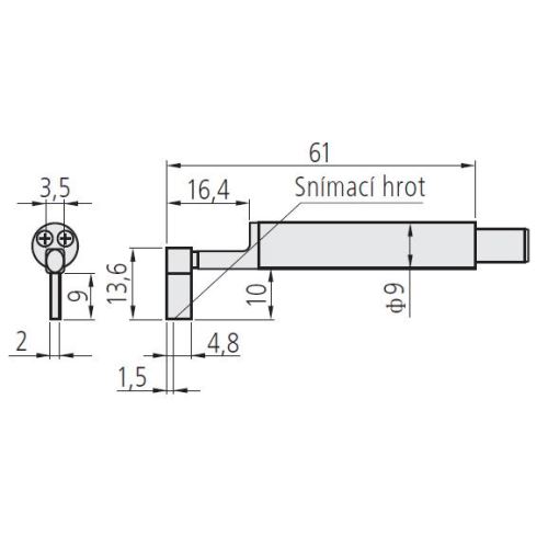 Dotek snímací pro hluboké drážky 2 µm, 0,75 mN (MITU-178-385)