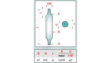 Vrták středicí DIN333-R 12,5x5,0x63 R12,5 HSS-E/TiN, řada 0891, Magafor (1)