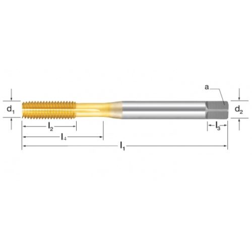 Závitník tvářecí s mazacími drážkami DIN 2174, 132671 M14 6HX HSS-Co/TiN