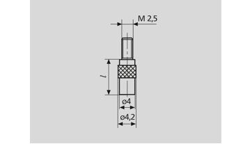 903 H Plochý měřicí dotek , Tvrdokov, l = 6 mm