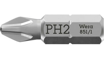Bit tvrdý typ 1/4" DIN3126C6,3 PH2x25mm Wera 072072 Bit tvrdý typ 1/4" DIN3126C6,3 PH2x25mm Wera 072072