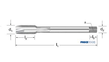 Závitník strojní DIN 374/B, 133205 M4x0,50 6H HSSE-V3