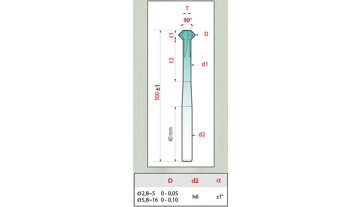 Fréza na sražení hran 4-břitá 90° 4,8 VHM/Hard-X, řada Bi-face 8490-H, Magafor (1)