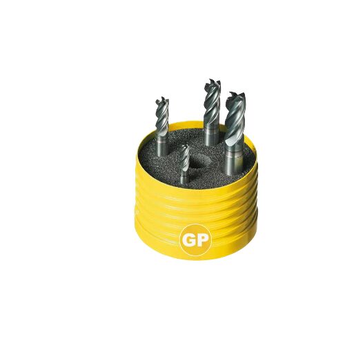 Set fréz tvrdokovových GP 4břitých, HB, 175587 (6,8,10,12mm) VHM/ALNOVA, 45°, Inox