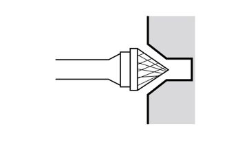Fréza technická tvrdokovová 12x13/45, stopka 6mm, VHM, tvar J zaokrouhlovací 60° (1)