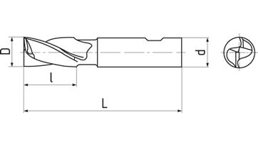 Fréza pro drážky per 25x45x166, Z2, DIN 327L, HSSCo8 ,N (1)