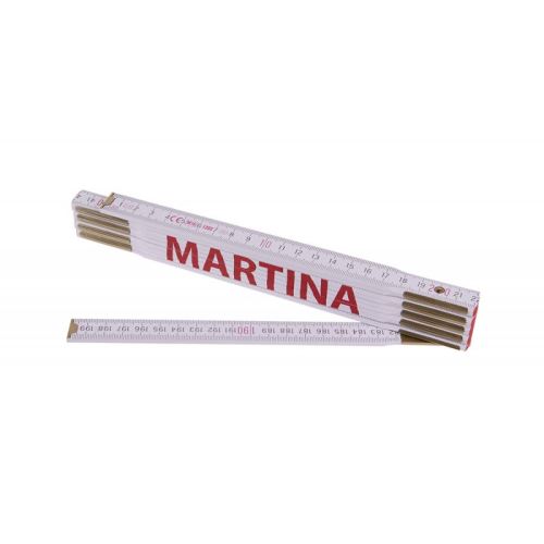 Metr skládací 2m MARTINA (PROFI, bílý, dřevo)