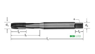 Závitník strojní DIN 371/B, 135010 M5 6H HSS-Co/OX, Inox