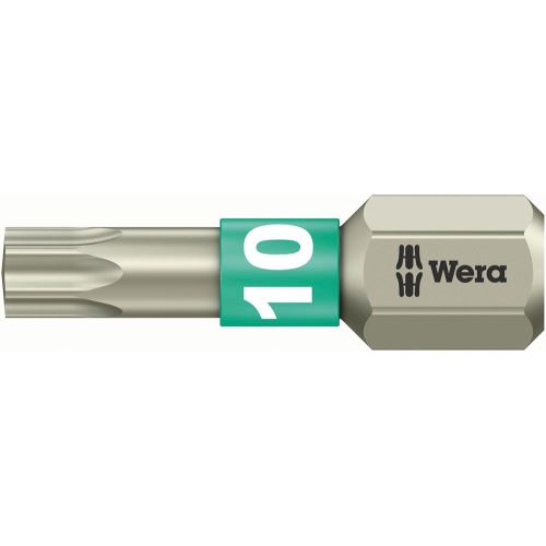 Bit TX10/25mm, TORX®, up. šestihran 1/4´´ 3867/1 TS, nerezová ocel, WERA, 071032