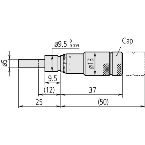 Mikrometrická vestavná hlavice s nulovým nastavením bubínku, 0-0,5´´ (MITU-148-861)