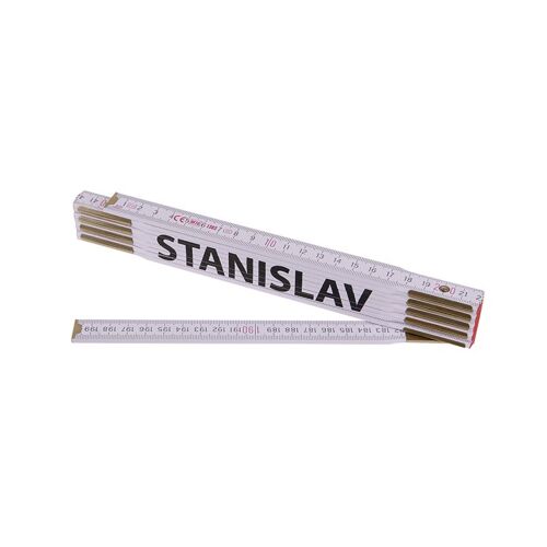 Metr skládací 2m STANISLAV (PROFI, bílý, dřevo)