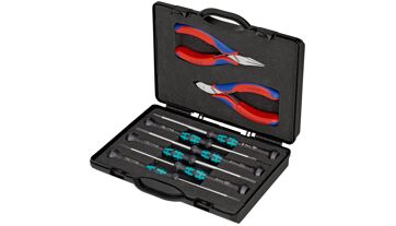 Sada 8-dílná (kleště + šroubováky) pro elektroniku v boxu, Knipex 002018