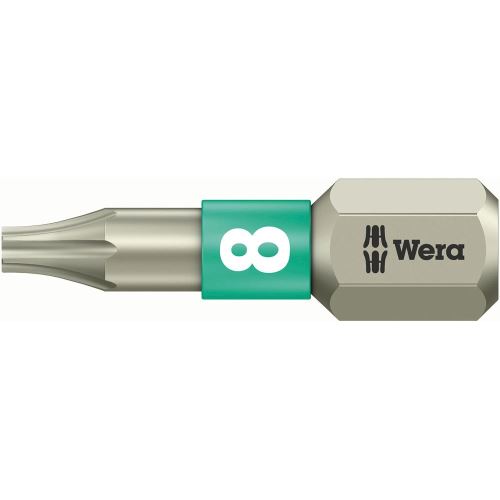 Bit TX8/25mm, TORX®, up. šestihran 1/4´´ 3867/1 TS, nerezová ocel, WERA, 071030