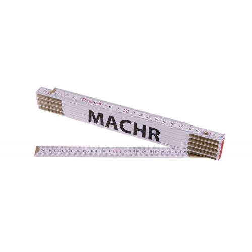 Metr skládací 2m MACHR (PROFI, bílý, dřevo)
