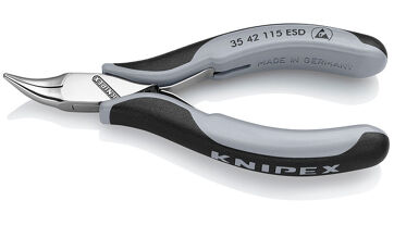Kleště montážní pro elektroniku půlkulaté čelisti zahnuté 45° 115 mm ESD Knipex 3542115ESD Kleště montážní pro elektroniku půlkulaté čelisti zahnuté 45° 115 mm ESD Knipex 3542115ESD