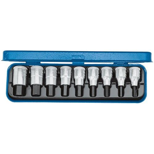 Sada šroubovákových hlavic 1/2", vnitřní šestihran 3/16" až 5/8", 9 ks Gedore 6156410