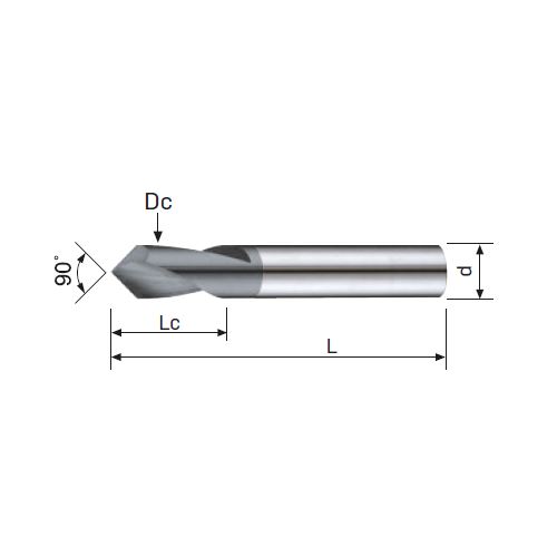 NC navrtávák tvrdokovový 90° 10,00x25x75 AlTiXN, 48HRc