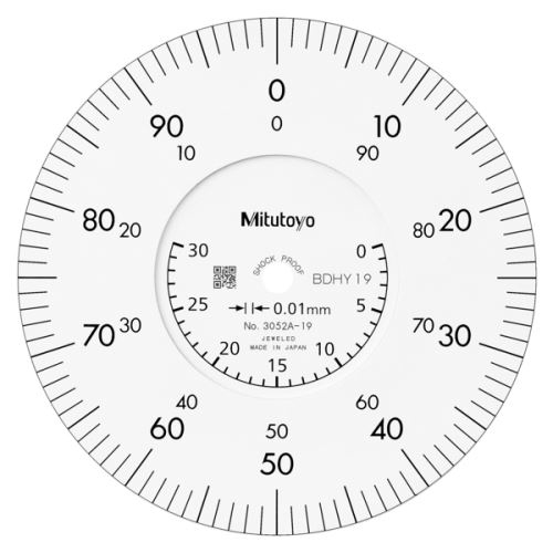Úchylkoměr číselníkový analogový 100/0-30/0,01mm s očkem, nárazuvzdorný (MITU-3052A-19)