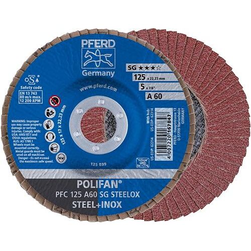 Lamelový brusný kotouč A120SG vypouklý 125mm K120 Pferd PFC125 A 120SG