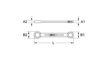 Dvouočkový klíč BRONZEplus, rovný, 12x13 mm (1)